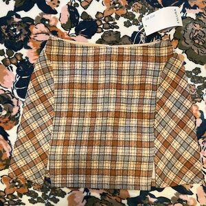 EXLURA Checkered Mini Skirt